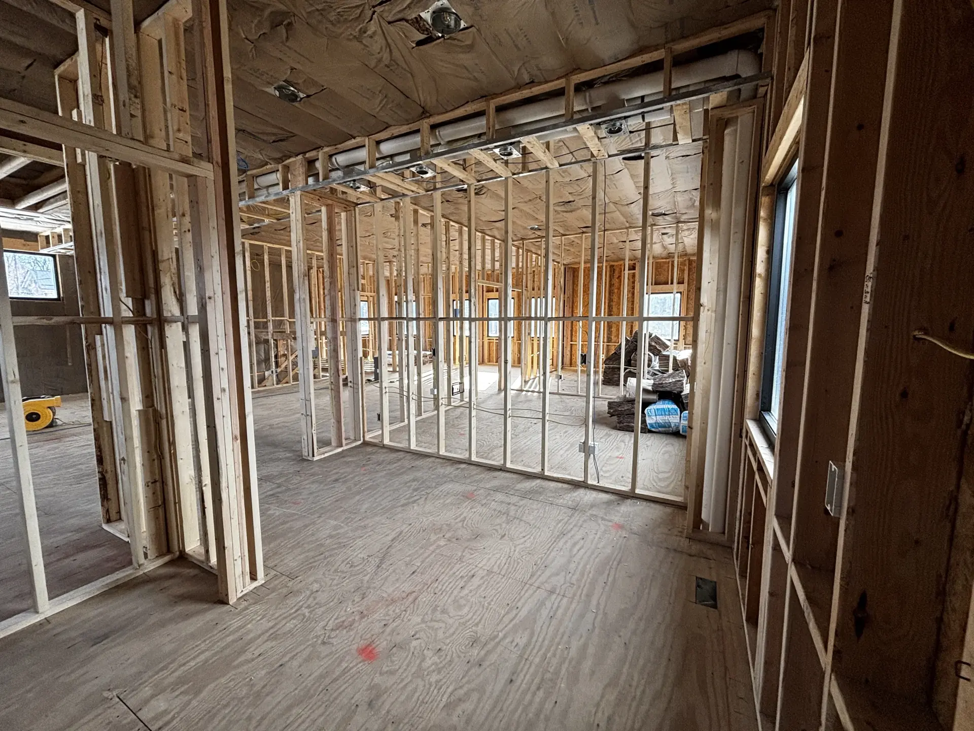 Partition wall stud framing